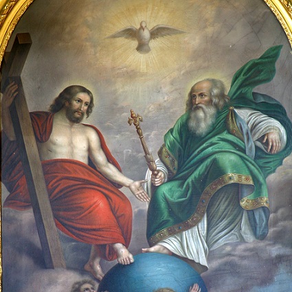 Detail of painting of the Trinity.